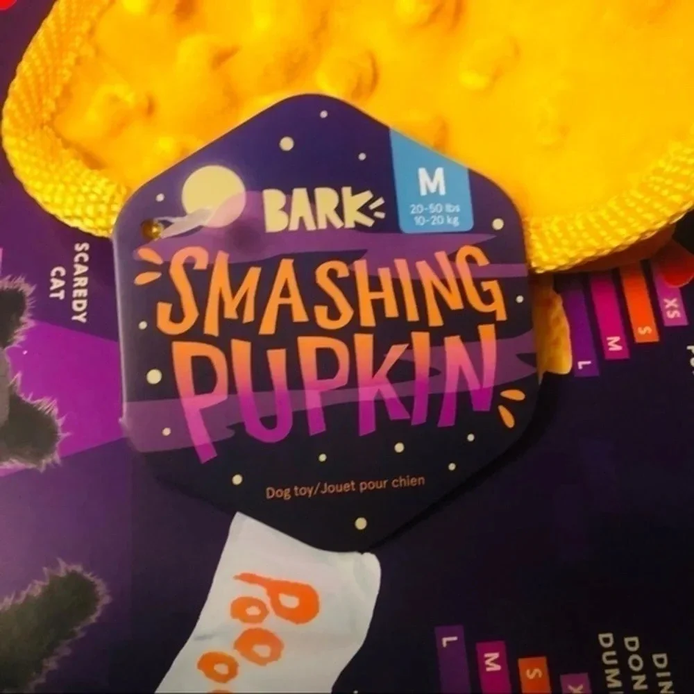 BarkBox Smashing Pumpkin Dog Toy Halloween Plush NWT